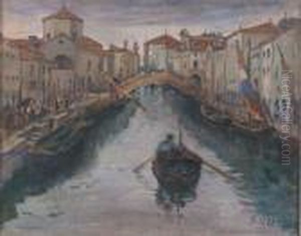 Canal Vena A Chioggia Oil Painting by Hector Nava