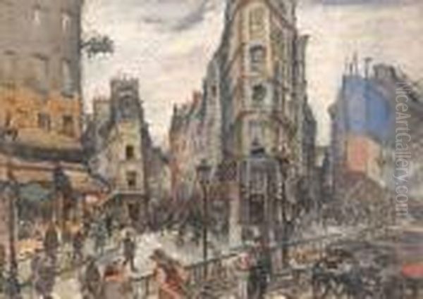 Boulevard Parigino Oil Painting by Hector Nava