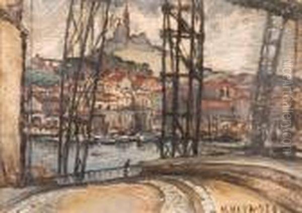 Paesaggio Urbano Con Porto Oil Painting by Hector Nava