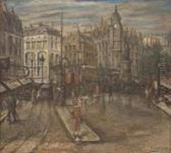 Place De Clichy Oil Painting by Hector Nava