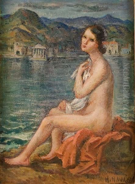 Nudo Di Donna Al Mare Oil Painting by Hector Nava