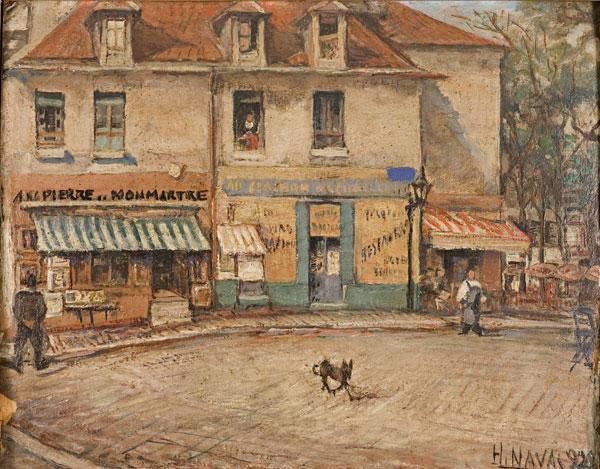 Piazzetta A Montmartre Oil Painting by Hector Nava