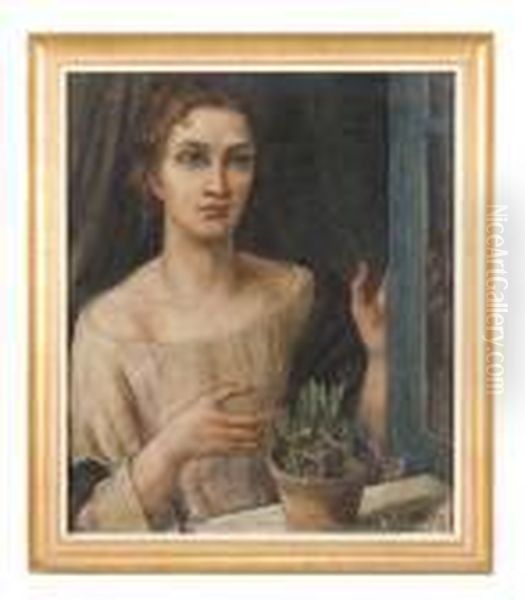 Mujer En La Ventana Oil Painting by Hector Nava