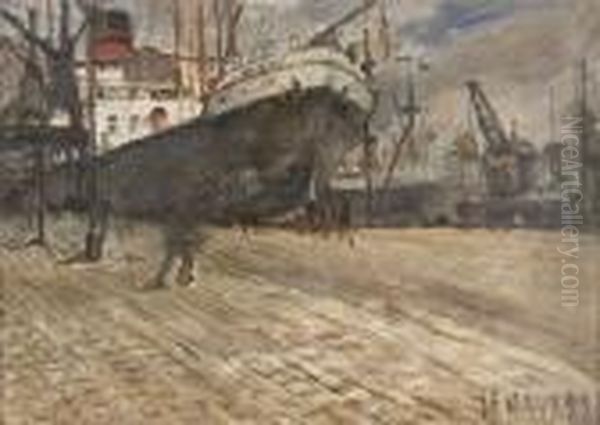 Nave Al Porto Oil Painting by Hector Nava