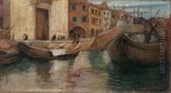 Canale A Venezia Oil Painting by Hector Nava