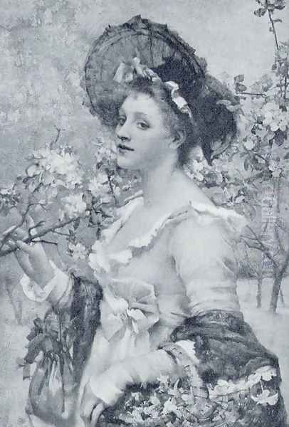 Apple-Blossom Oil Painting by Henrietta Rae