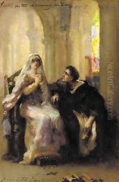 Ellen Terry and Henry Irving in Abelard and Heloise Oil Painting by Henrietta Rae