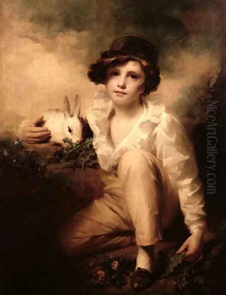 Boy and Rabbit Oil Painting by Sir Henry Raeburn