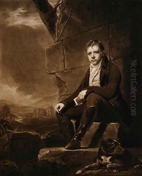 Sir Walter Scott, engraved by Charles Turner, 1810 Oil Painting by Sir Henry Raeburn