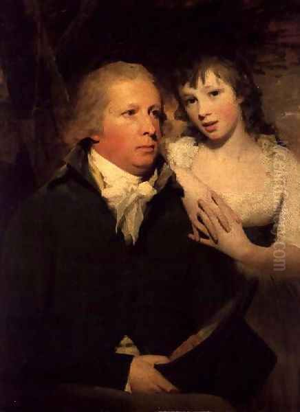 Sir Alexander Don with his daughter Elizabeth Oil Painting by Sir Henry Raeburn