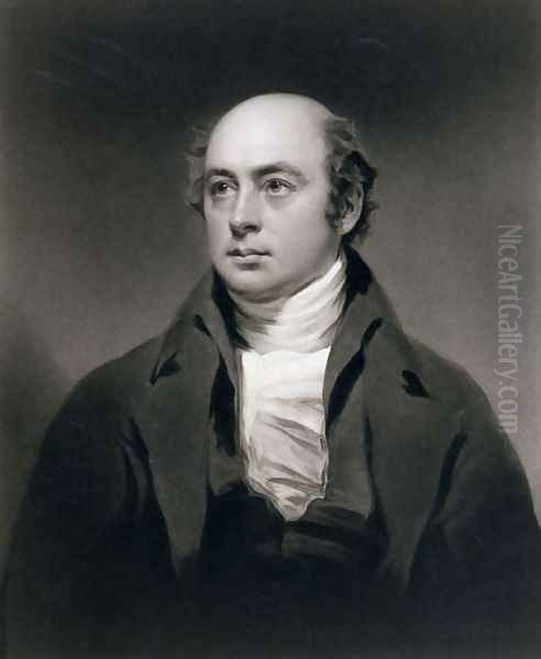 Sir Francis Leggatt Chantrey 1781-1841 engraved by C. Turner, 1843 Oil Painting by Sir Henry Raeburn