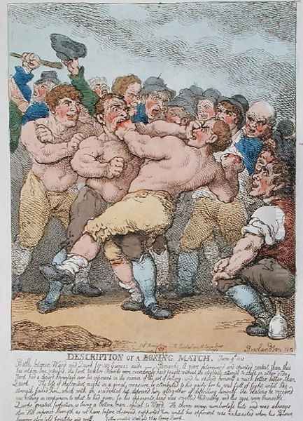 Description of a Boxing Match, 1812 Oil Painting by Thomas Rowlandson