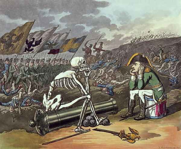 Napoleon and skeleton, 18th Oil Painting by Thomas Rowlandson