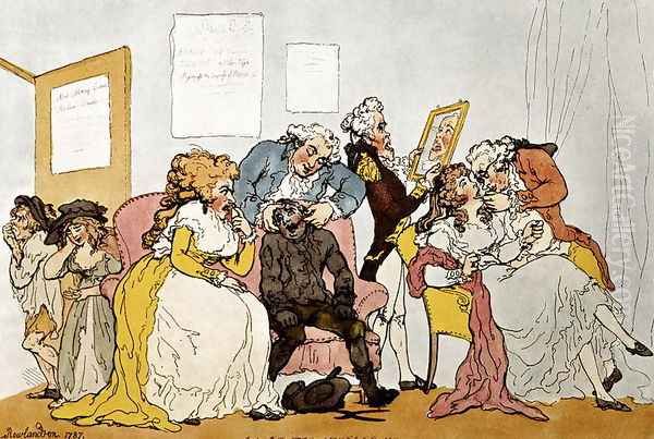 The Transplanting of Teeth, cartoon Oil Painting by Thomas Rowlandson