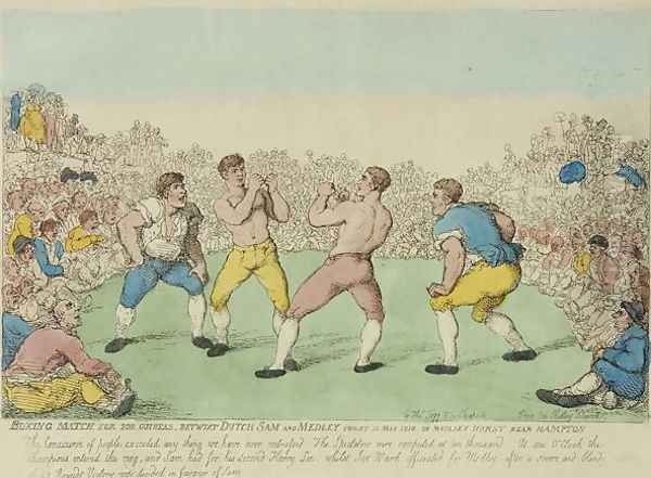 Boxing Match for 200 Guineas between Dutch Sam and Medley Oil Painting by Thomas Rowlandson