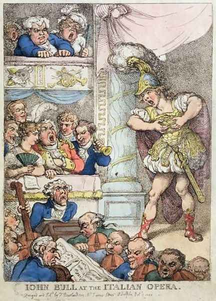 John Bull at the Italian Opera, 1811 Oil Painting by Thomas Rowlandson