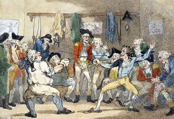 A Fencing Match, 1788 Oil Painting by Thomas Rowlandson