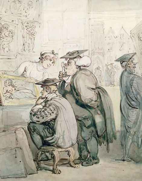 The Lounge at the Old Print Shop, Oxford Oil Painting by Thomas Rowlandson