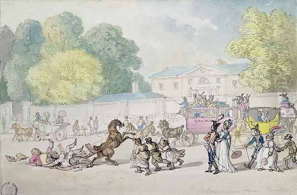 Devonshire House, Piccadilly Oil Painting by Thomas Rowlandson