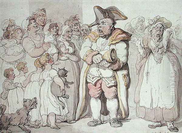 A Cry for a Cat Oil Painting by Thomas Rowlandson