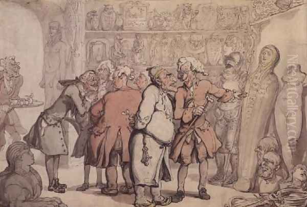 A Group of Antiquaries Oil Painting by Thomas Rowlandson