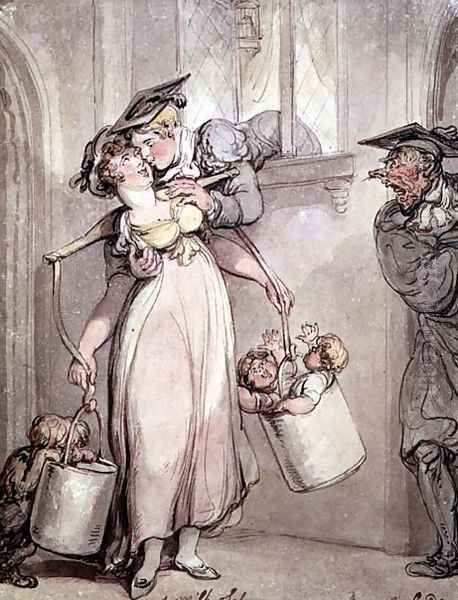 The Milk Sop Oil Painting by Thomas Rowlandson