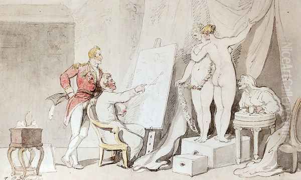 A Study In Life Drawing Oil Painting by Thomas Rowlandson