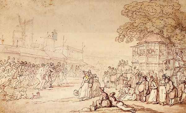 Captain Barclay's Rally Match Oil Painting by Thomas Rowlandson