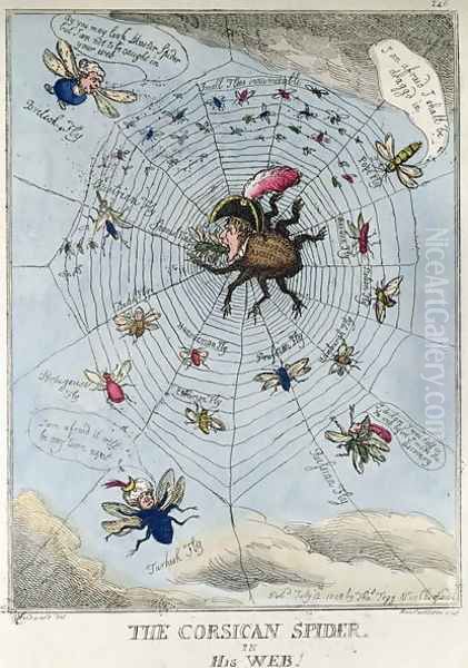 The Corsican Spider in his Web Oil Painting by Thomas Rowlandson