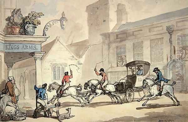 The Kings Arms, Dorchester Oil Painting by Thomas Rowlandson