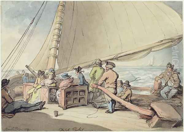 A Dutch Packet in a Rising Breeze, 1791 Oil Painting by Thomas Rowlandson