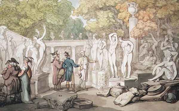 A Statuarys Yard by Thomas Rowlandson