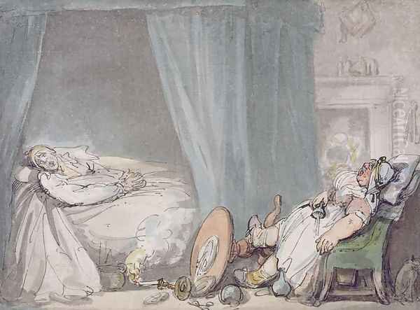 The Drunken Nurse Oil Painting by Thomas Rowlandson