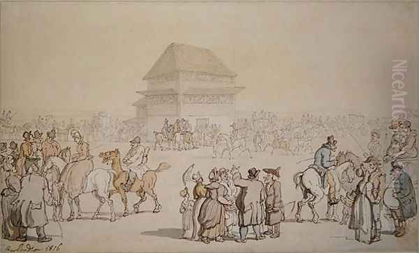 A Crowded Race Meeting, 1816 Oil Painting by Thomas Rowlandson