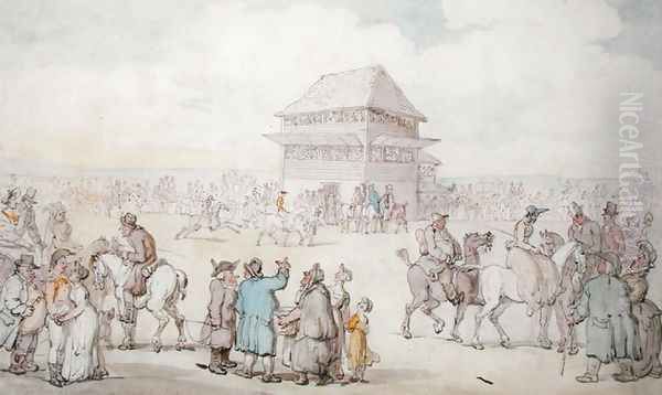 A Crowded Race Meeting, c.1805-10 Oil Painting by Thomas Rowlandson