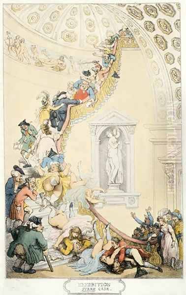 Exhibition Stare Case, c.1800 Oil Painting by Thomas Rowlandson