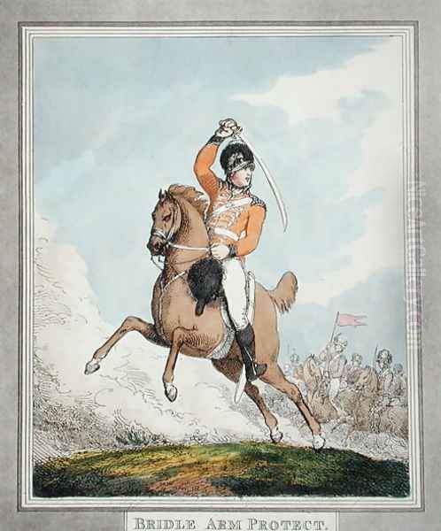 Bridle Arm Protect, from Hungarian and Highland Broadsword, published 1798 Oil Painting by Thomas Rowlandson