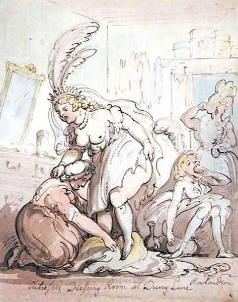 Actresses Dressing Room at Drury Lane Oil Painting by Thomas Rowlandson