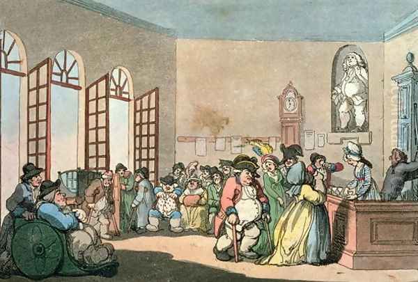 The Pump Room, plate 3 from Comforts of Bath, 1798 Oil Painting by Thomas Rowlandson