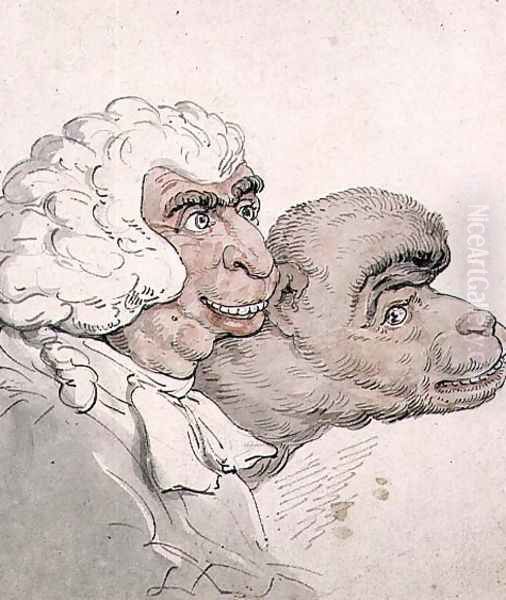 Caricature of a Judge Oil Painting by Thomas Rowlandson