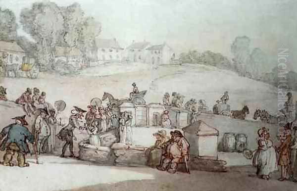 Dr Syntax at Harrogate Spa Oil Painting by Thomas Rowlandson