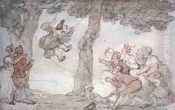 The Swing Oil Painting by Thomas Rowlandson