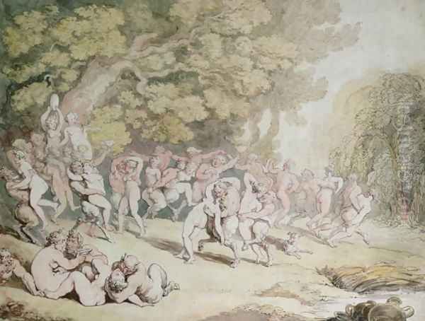 Bacchanalia Oil Painting by Thomas Rowlandson