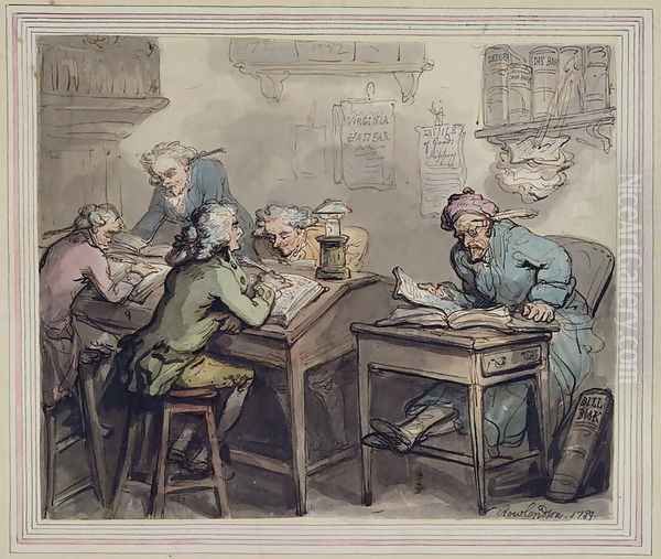 A Merchants Office, 1789 Oil Painting by Thomas Rowlandson