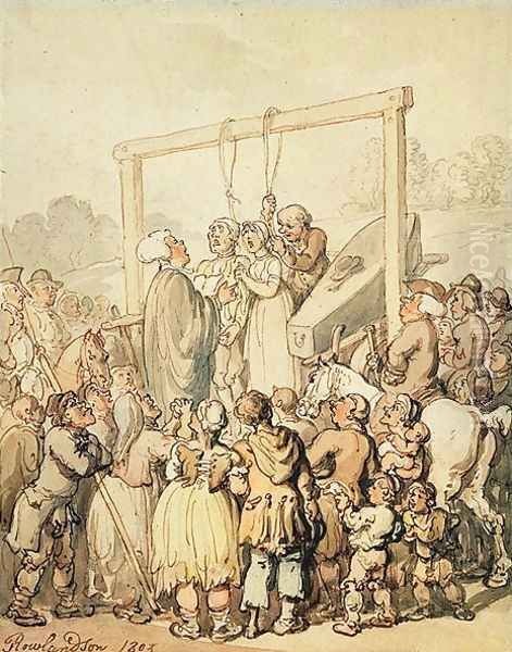 An Execution, 1803 Oil Painting by Thomas Rowlandson