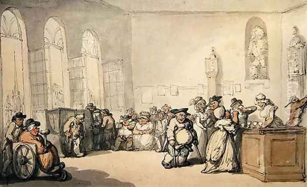 The Pump Room, from Scenes at Bath, c.1795 Oil Painting by Thomas Rowlandson