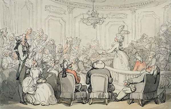 The Concert, from Scenes at Bath, c.1795-1800 Oil Painting by Thomas Rowlandson