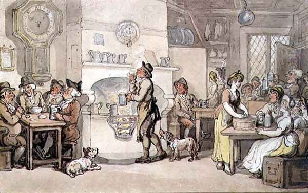 Inn Interior Oil Painting by Thomas Rowlandson