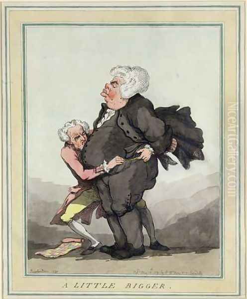 A Little Bigger, pub. by S.W. Fores, 1791 Oil Painting by Thomas Rowlandson