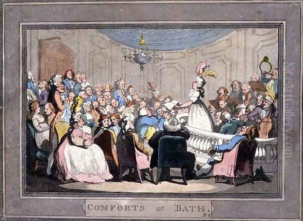 A Private Concert, plate 2 from Comforts of Bath, 1798 Oil Painting by Thomas Rowlandson